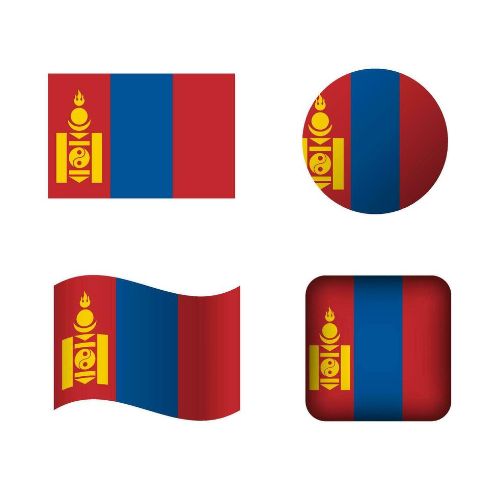 Vektor Mongolei National Flagge Symbole einstellen