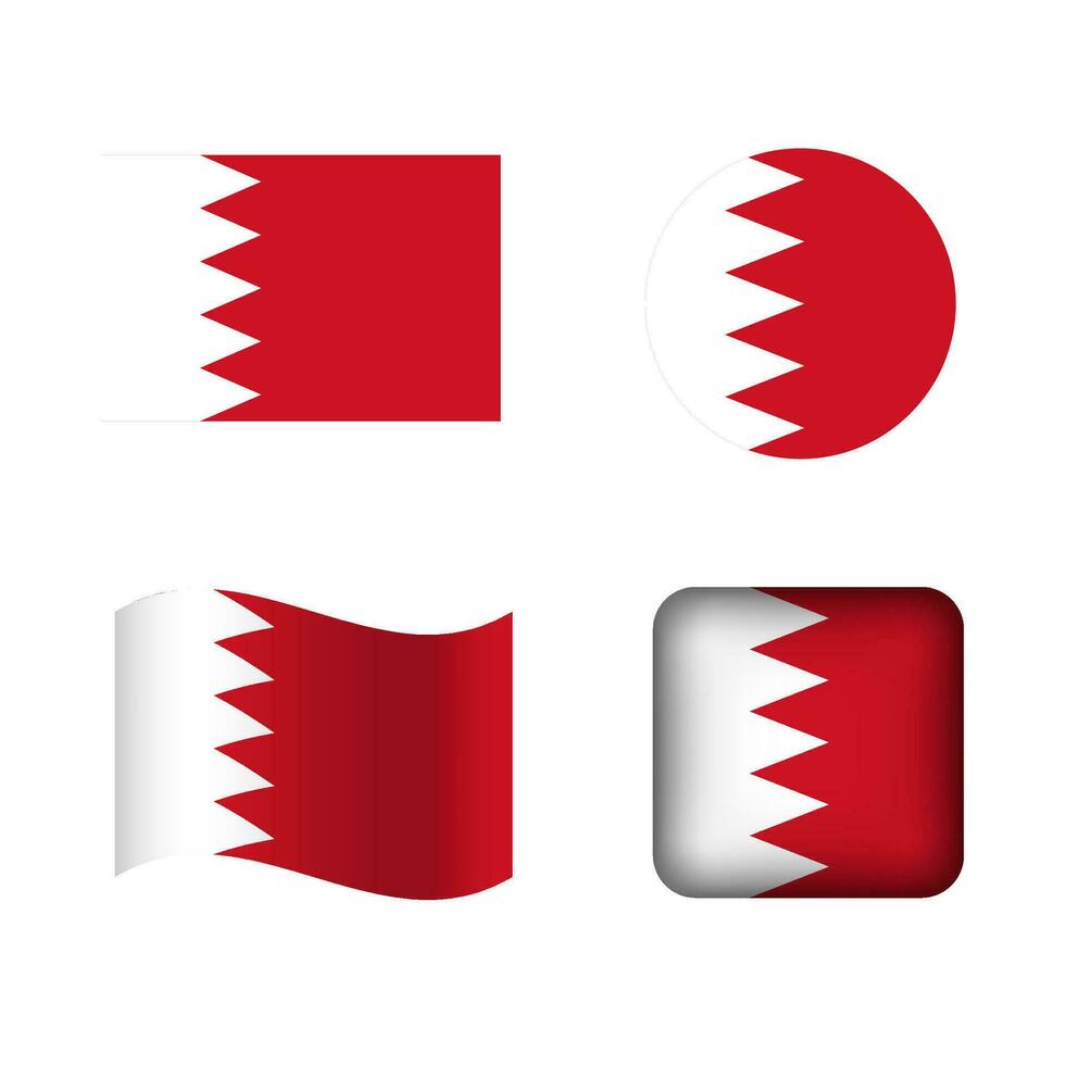 vektor bahrain nationell flagga ikoner uppsättning