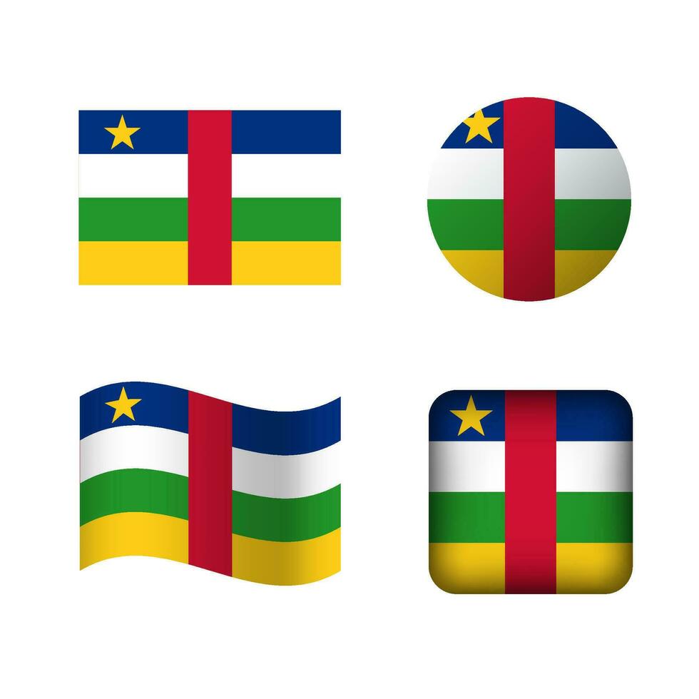 Vektor zentral afrikanisch Republik National Flagge Symbole einstellen