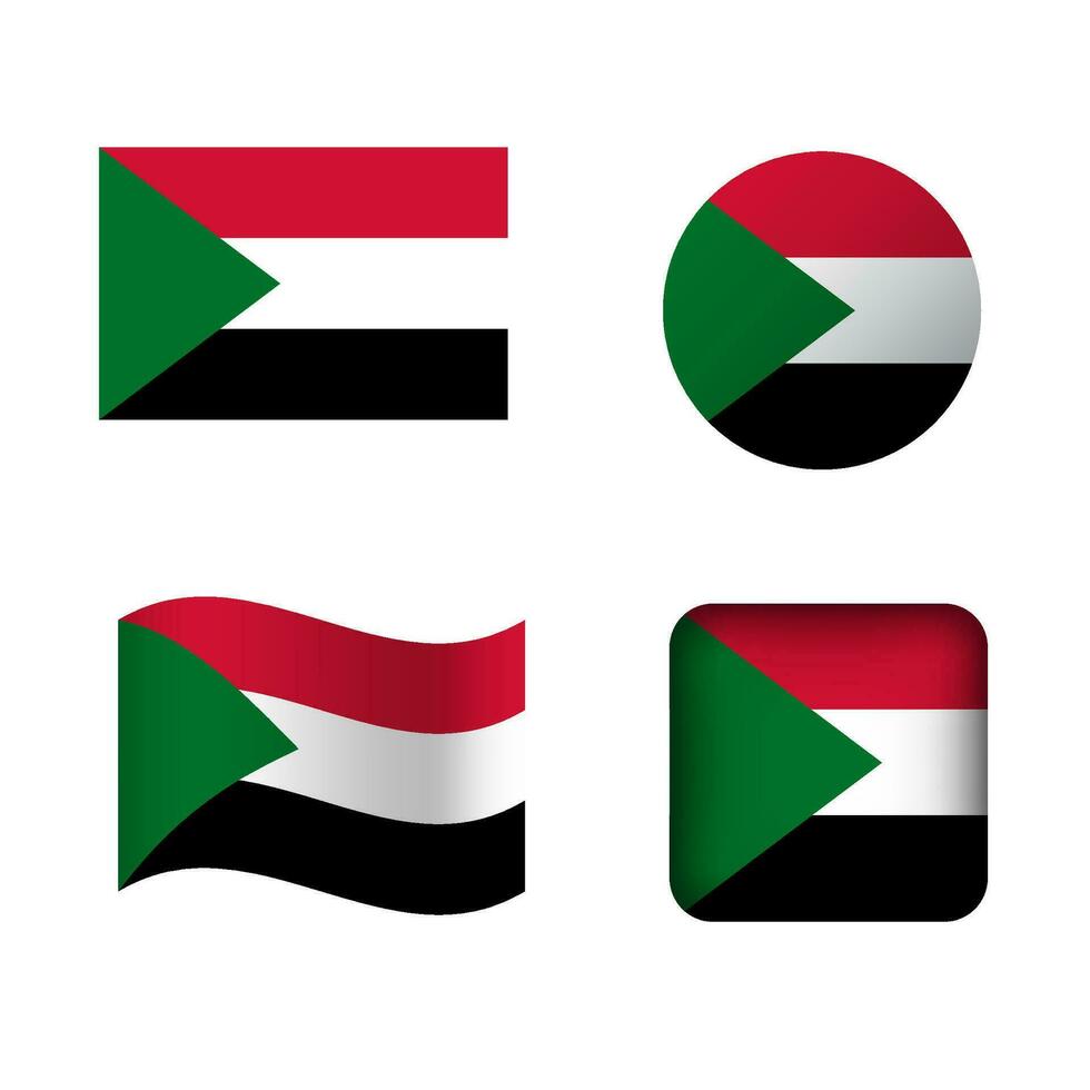 Vektor Sudan National Flagge Symbole einstellen