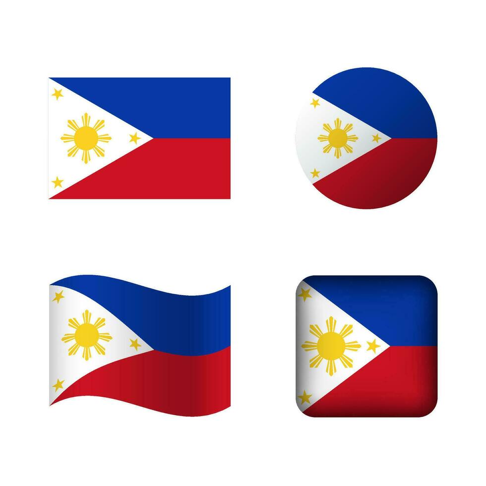 Vektor Philippinen National Flagge Symbole einstellen