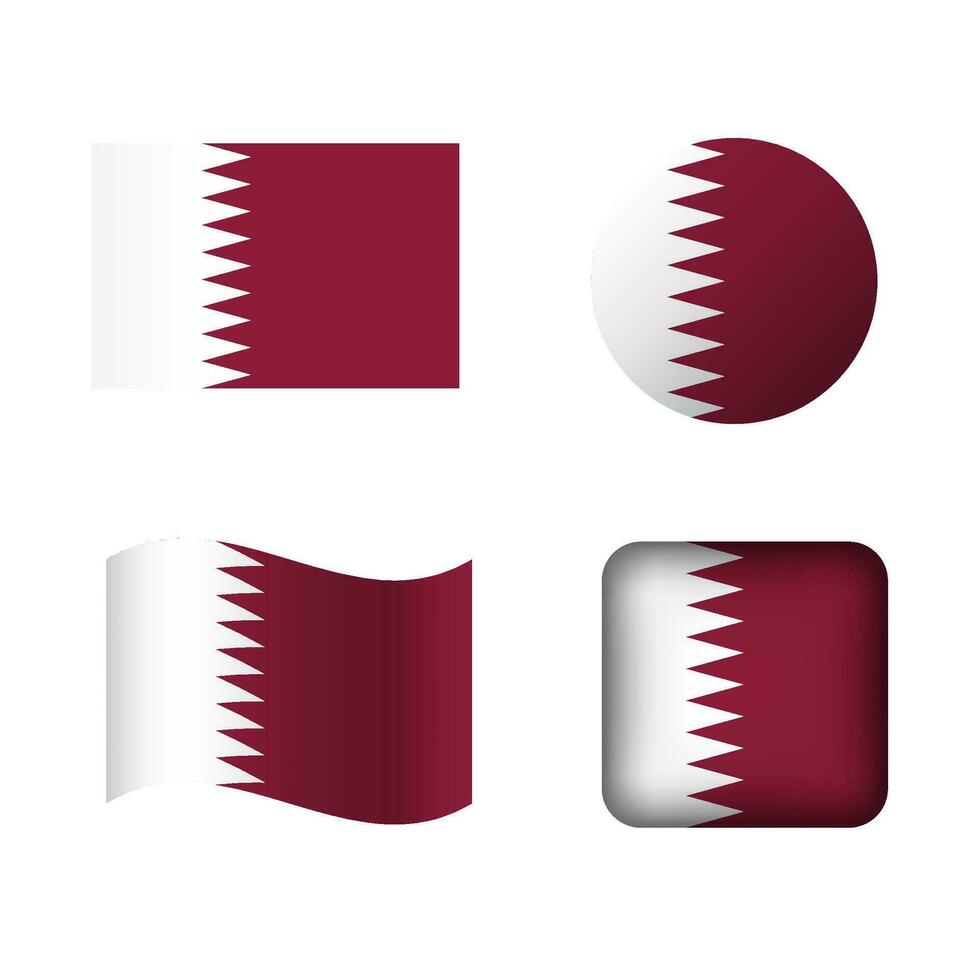vektor qatar nationell flagga ikoner uppsättning