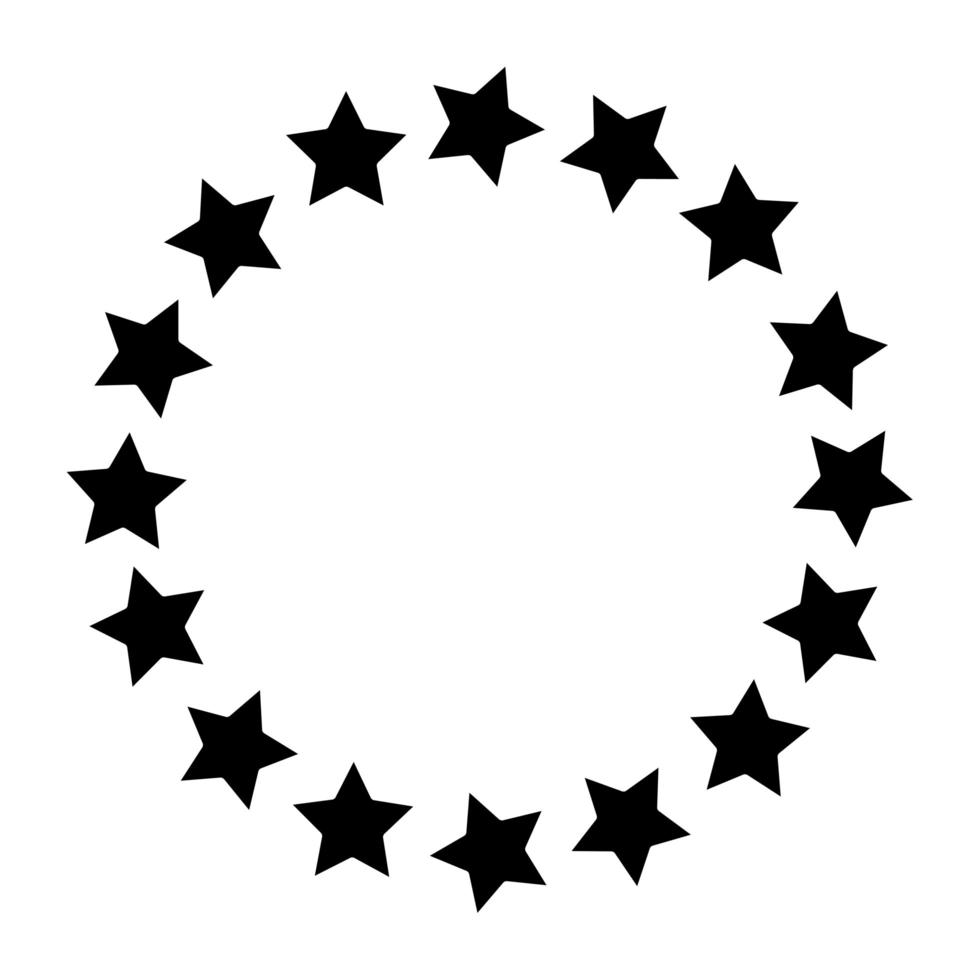 ram cirkulär av stjärnor dekoration jul isolerad ikon vektor