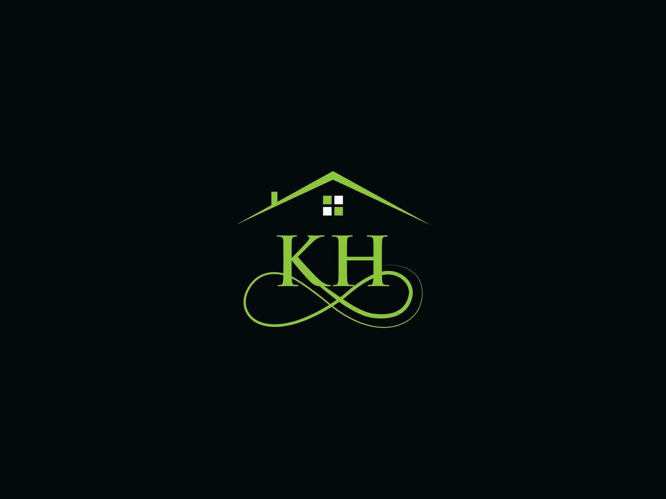 monogram kh byggnad logotyp ikon, verklig egendom kh logotyp brev design vektor