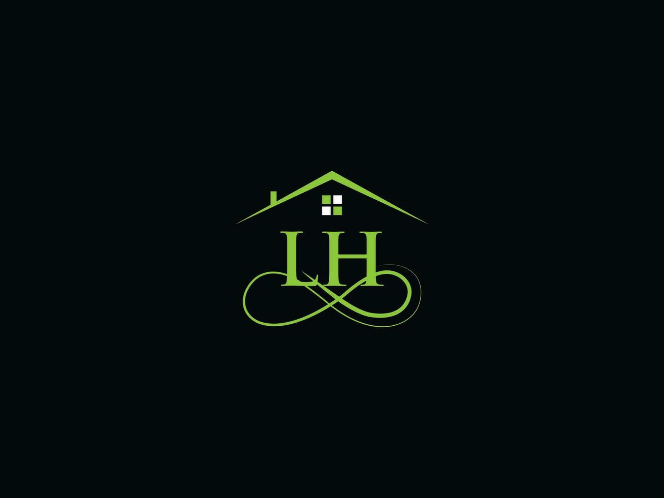 abstrakt lh Logo Gebäude, Luxus lh echt Nachlass Brief Logo Symbol vektor