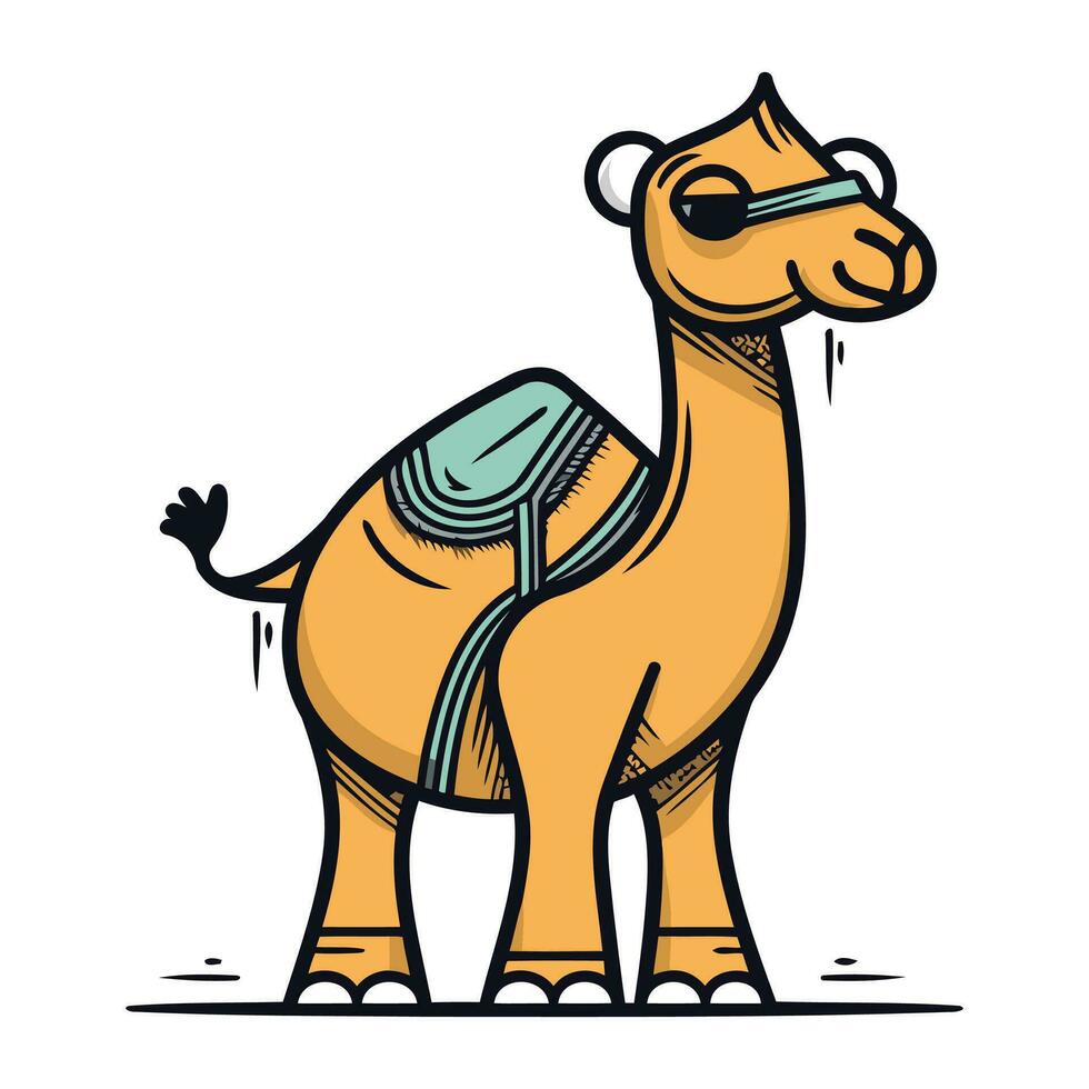 tecknad serie kamel. vektor illustration av kamel. söt kamel.