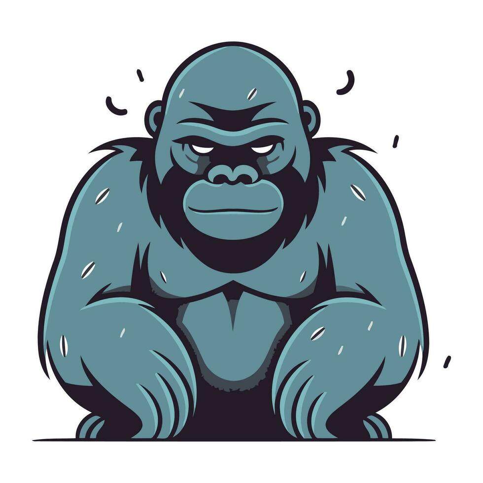 gorilla. vektor illustration i tecknad serie stil. isolerat på vit bakgrund.