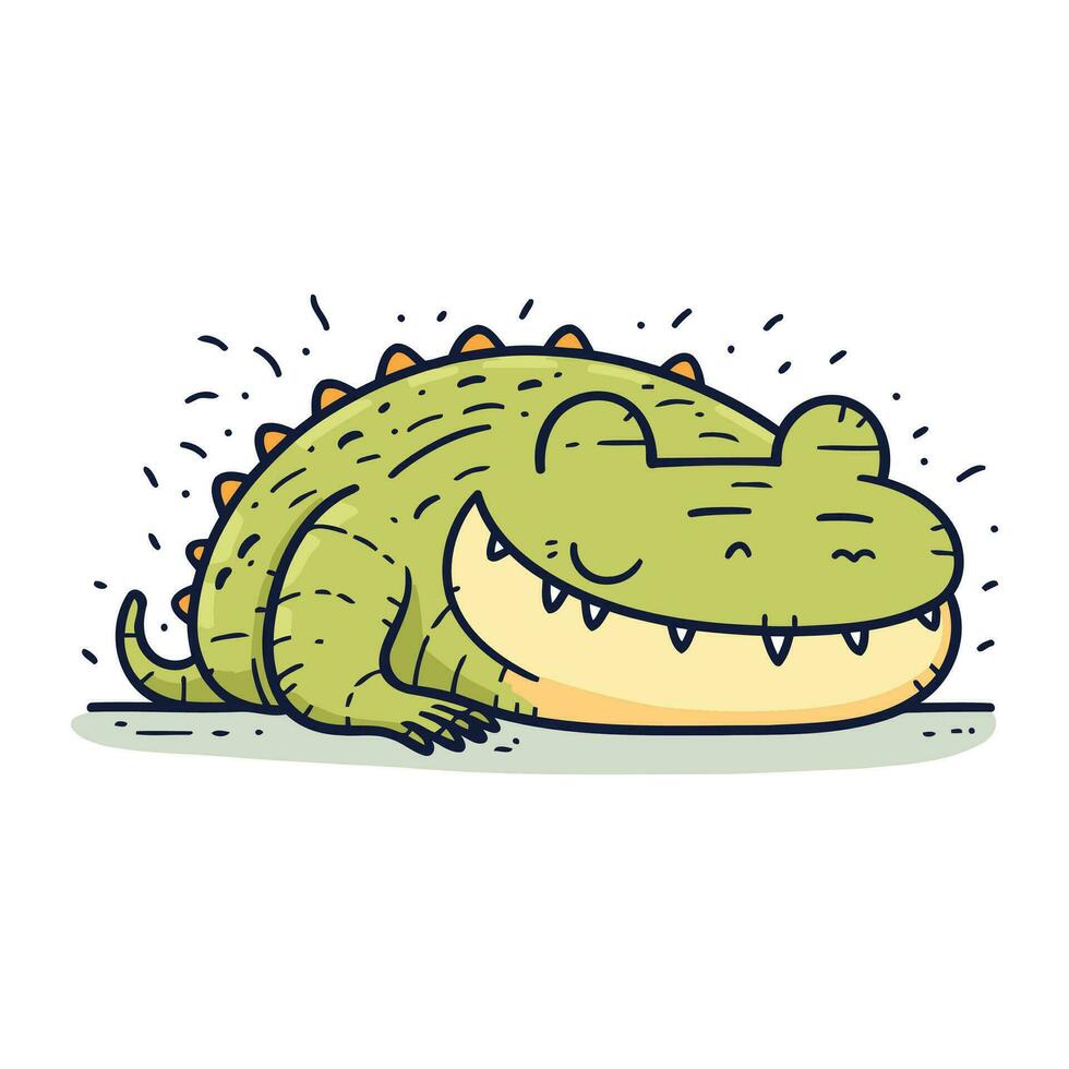 krokodil med öppen mun. vektor illustration av en tecknad serie krokodil.