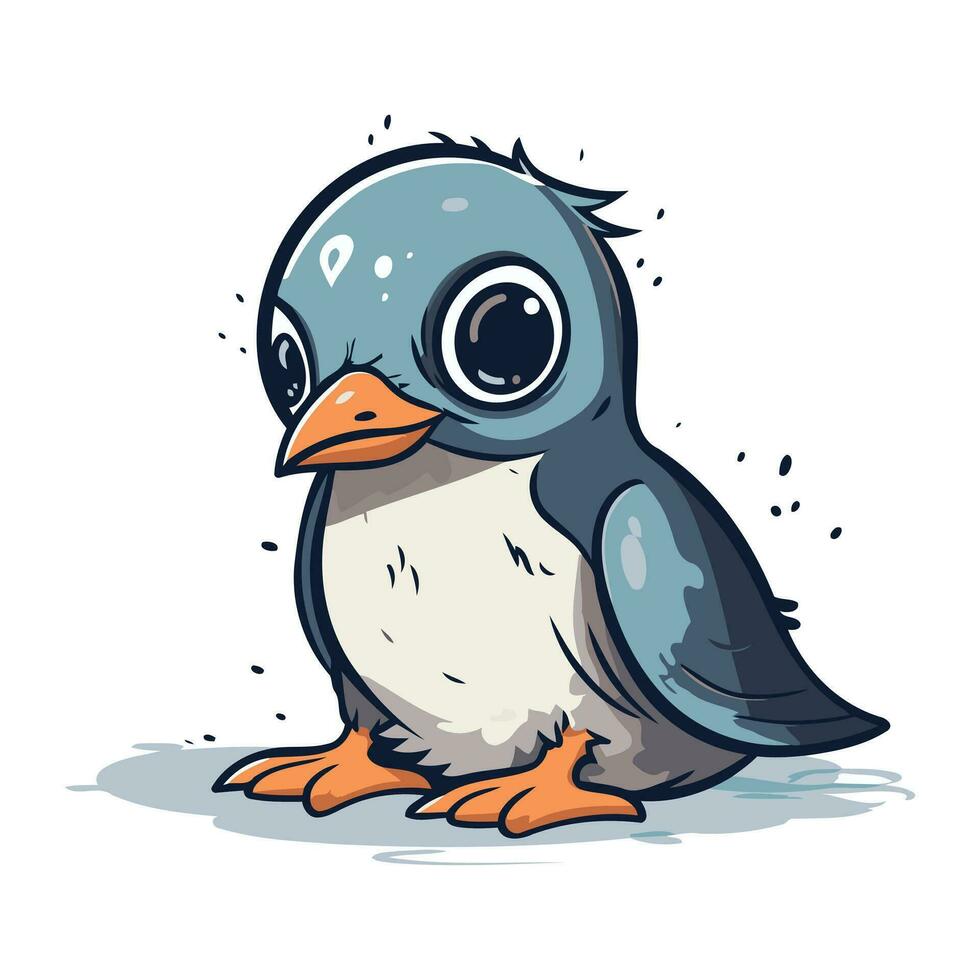 süß Karikatur Pinguin. Vektor Illustration isoliert auf Weiß Hintergrund.