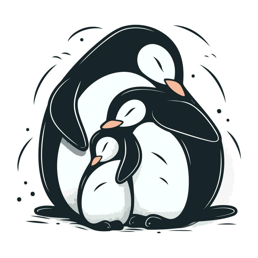 pingvin. vektor illustration av en söt pingvin på en vit bakgrund.