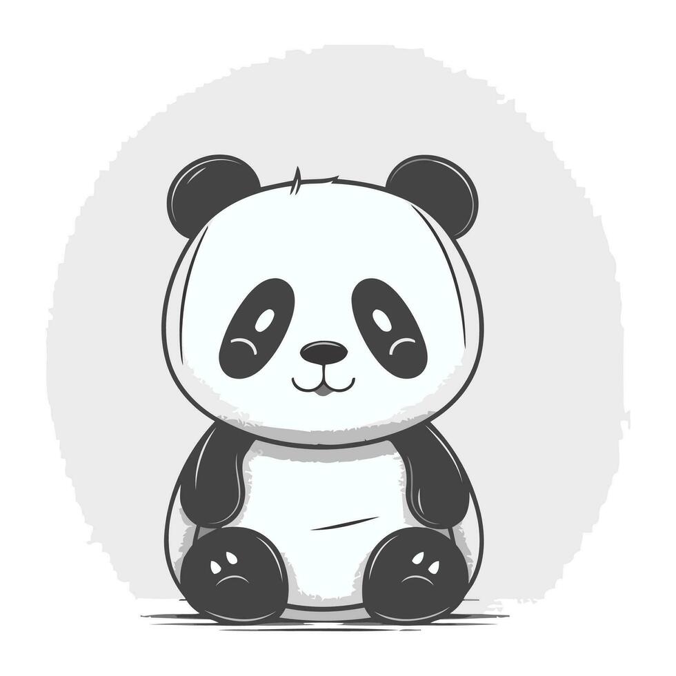 süß Karikatur Panda. Vektor Illustration von ein Panda.