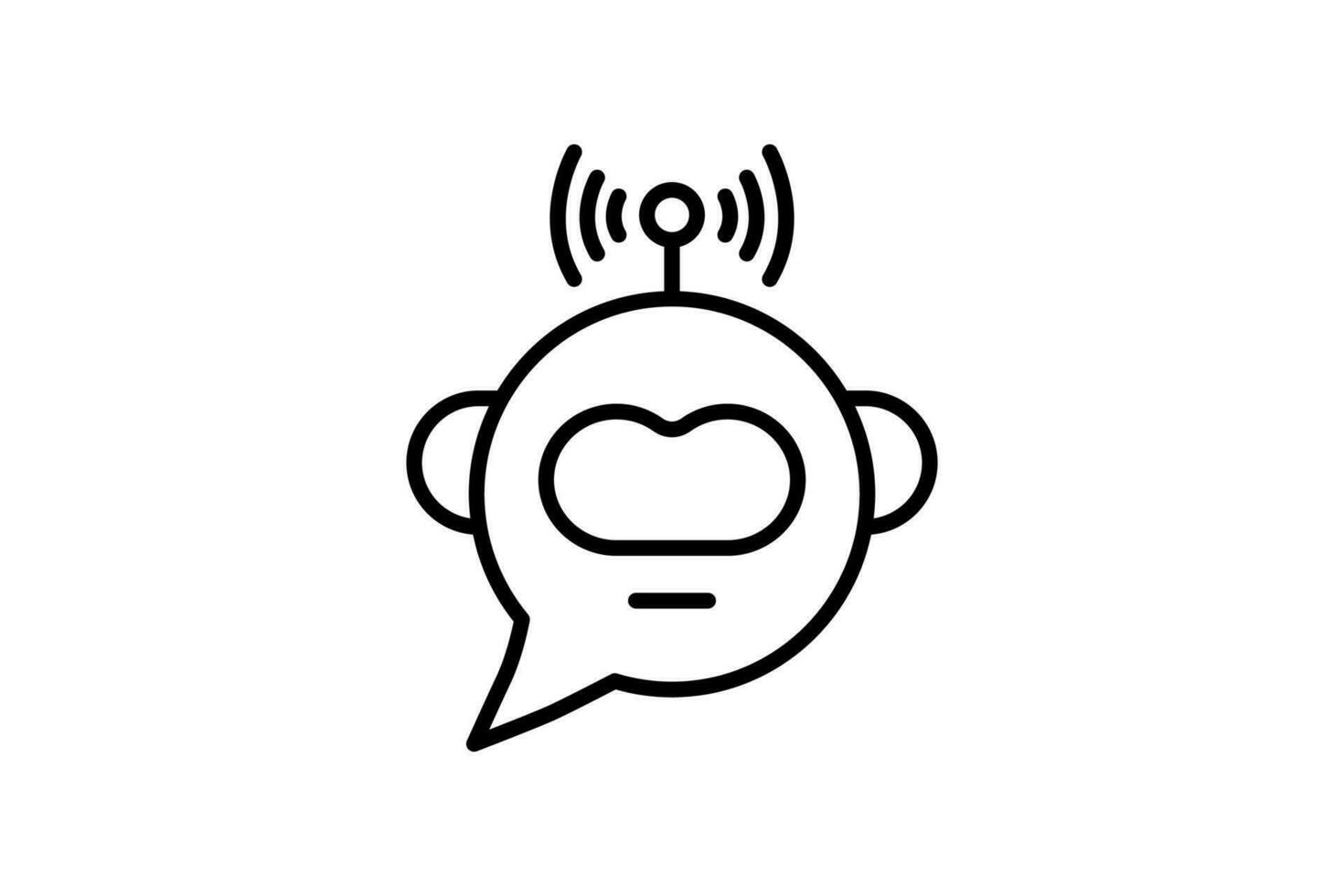 Chatbot Symbol. Symbol verbunden zu Gerät, künstlich Intelligenz. Linie Symbol Stil. einfach Vektor Design editierbar