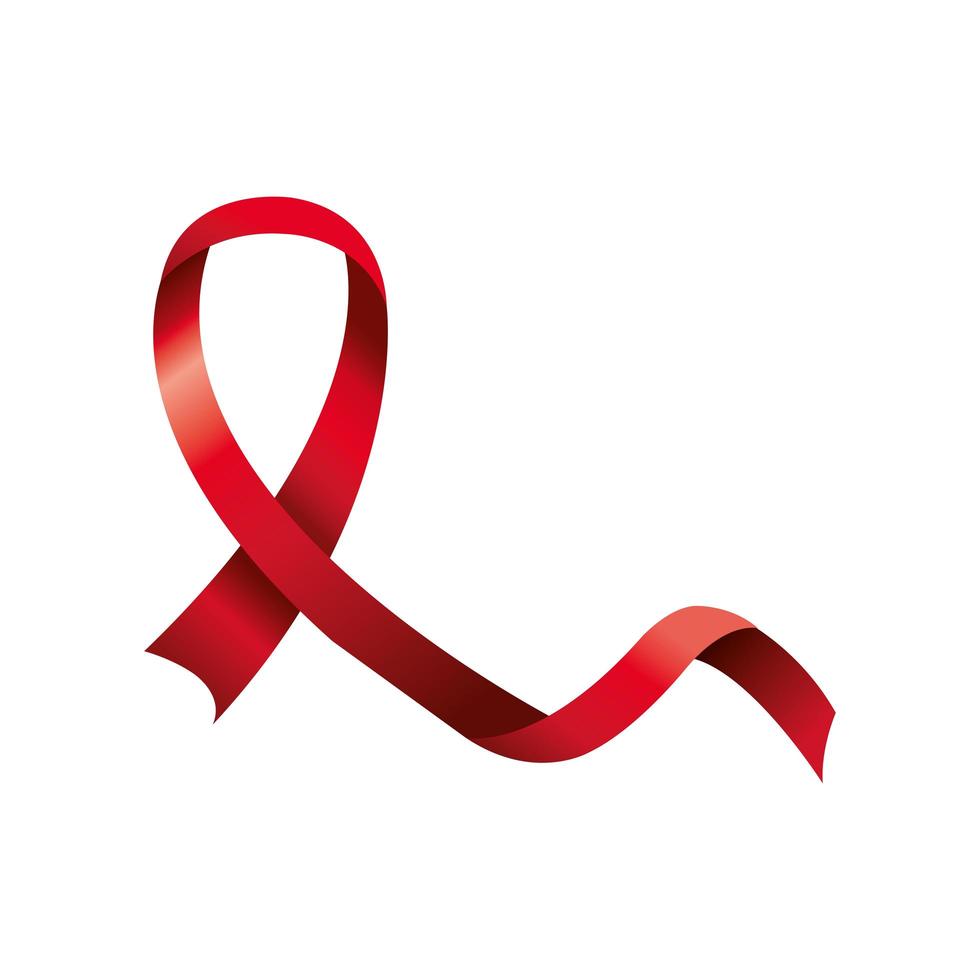 aids day medvetenhet band isolerade ikon vektor