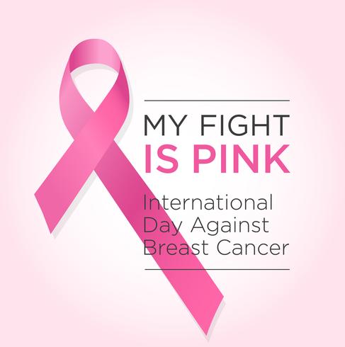 Internationell dag mot bröstcancerbanner. Min kamp är rosa. vektor