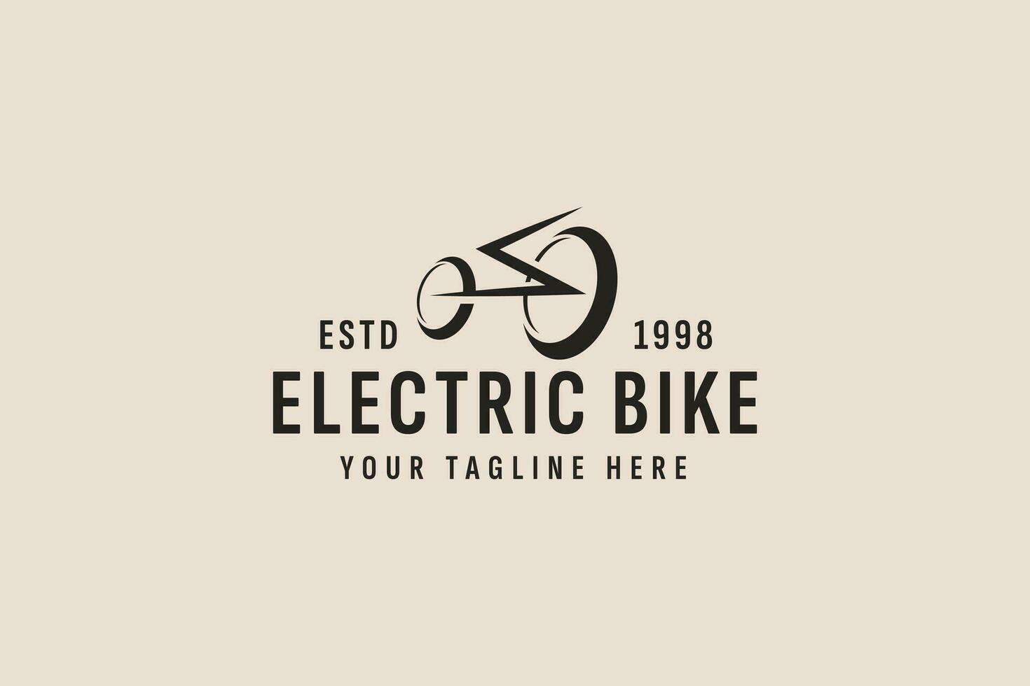 Jahrgang Stil elektrisch Fahrrad Logo Vektor Symbol Illustration