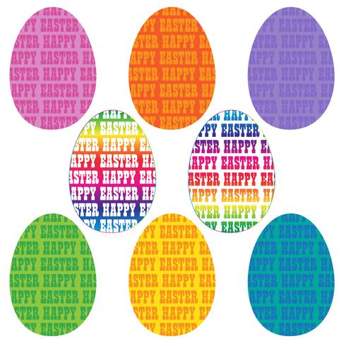 Frohe Ostern Typografie Eier vektor