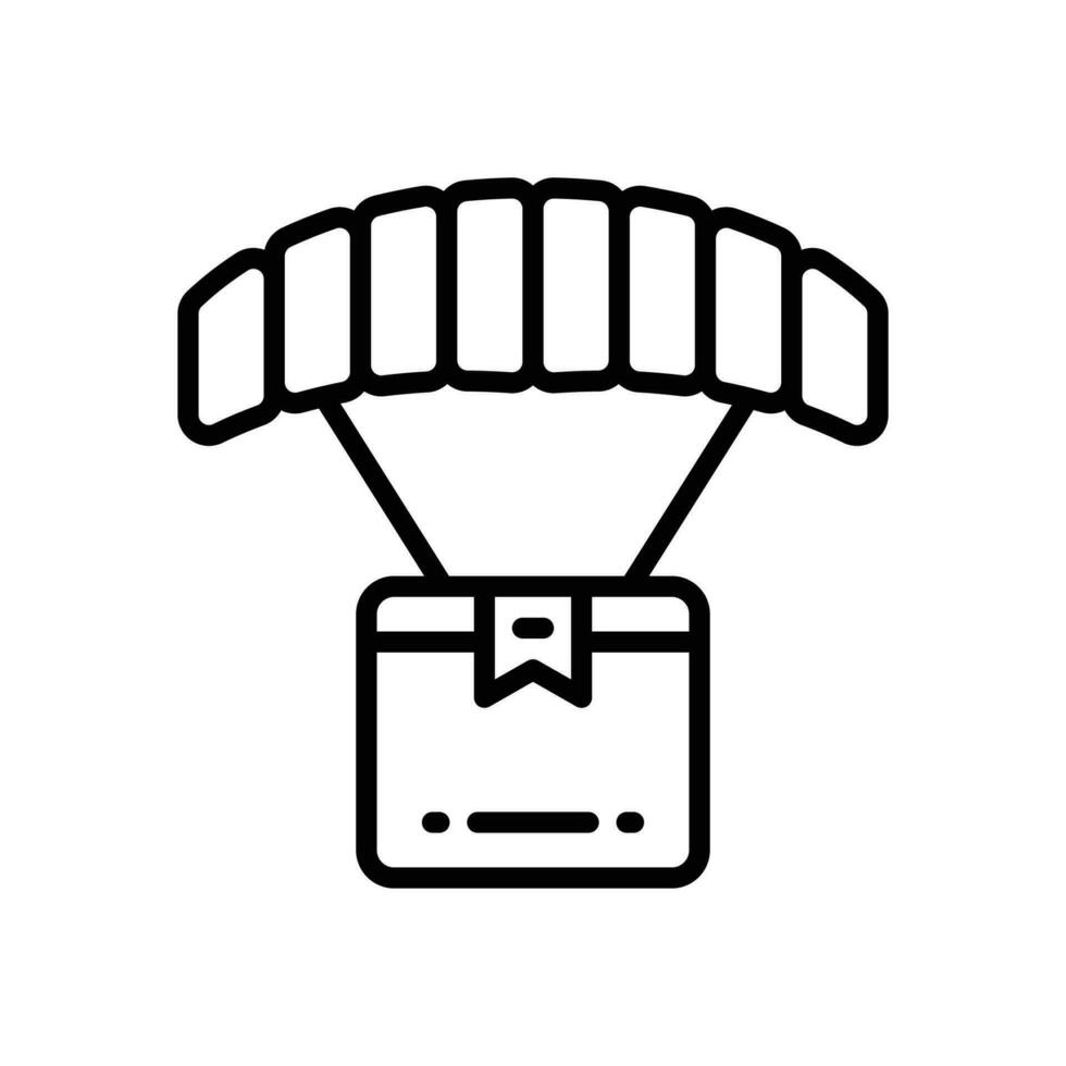 Fallschirm Lieferung Linie Symbol. Vektor Symbol zum Ihre Webseite, Handy, Mobiltelefon, Präsentation, und Logo Design.