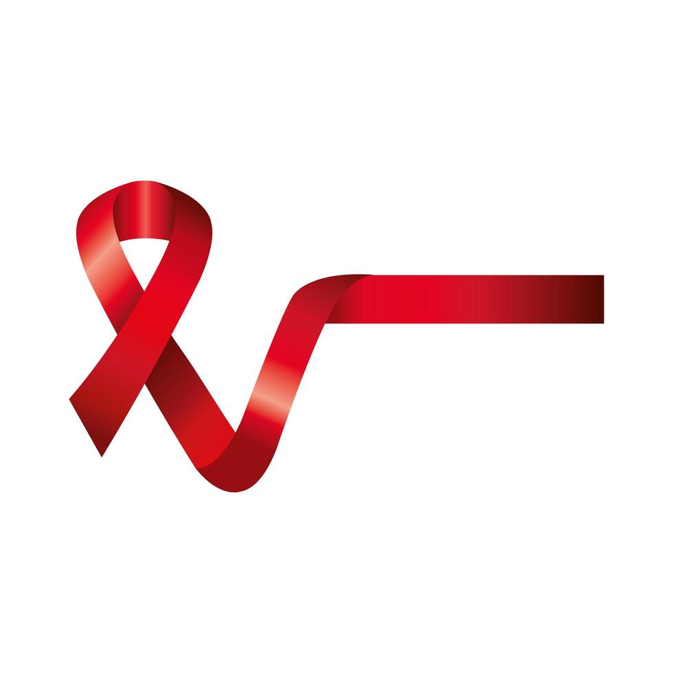 aids day medvetenhet band isolerade ikon vektor