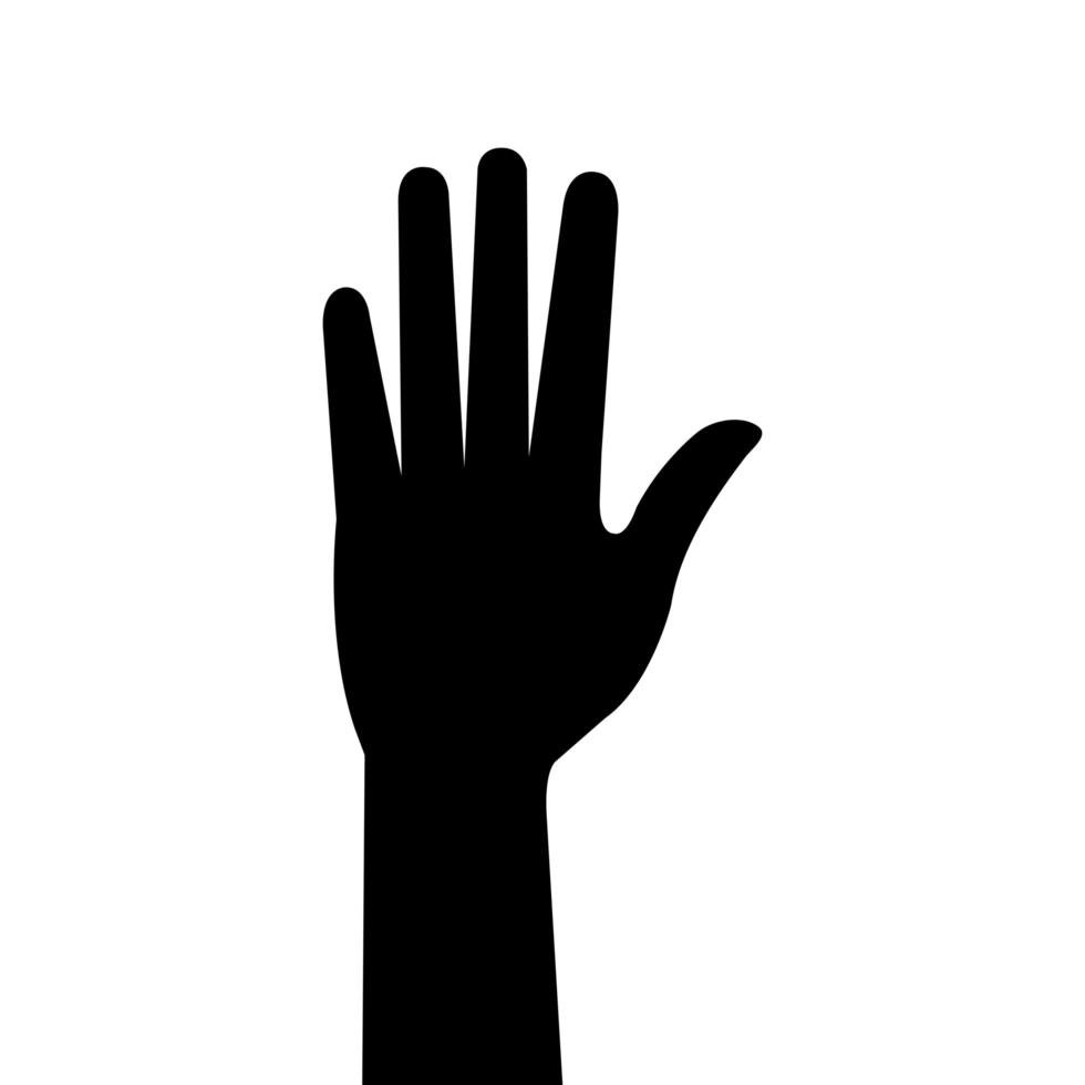 Silhouette der Hand Person isolierte Symbol vektor