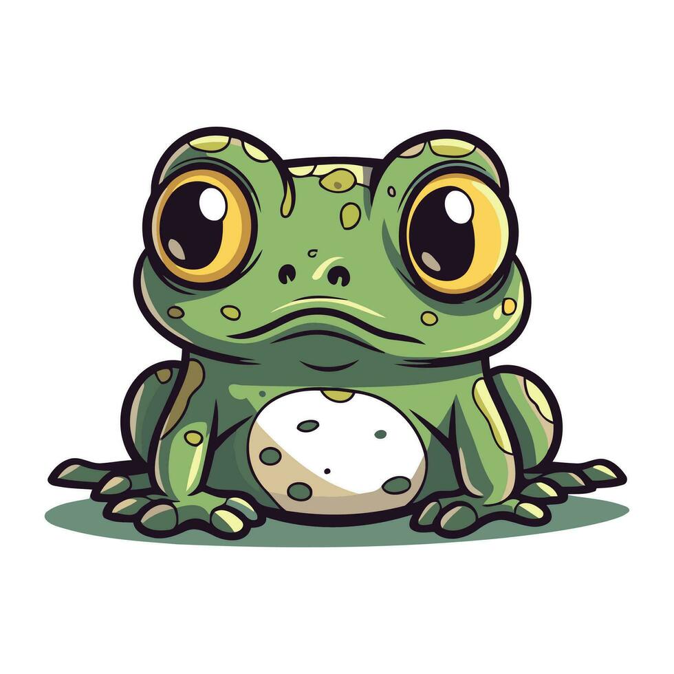 Frosch mit Eier isoliert auf ein Weiß Hintergrund. Vektor Illustration.