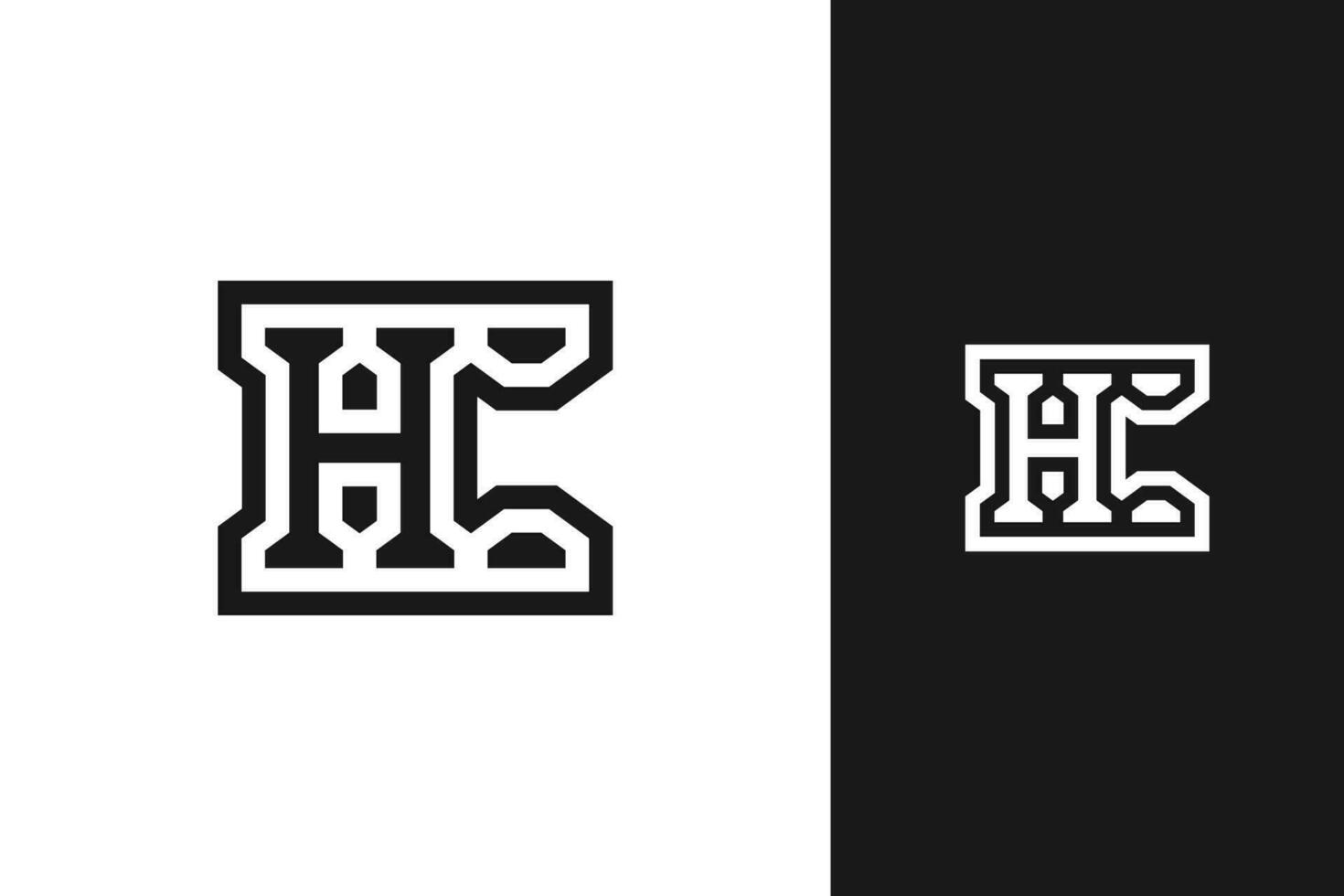 c h Brief Monogramm Logo Design vektor