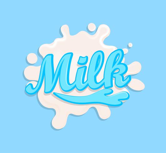 Mjölk etikett stänk. vektor