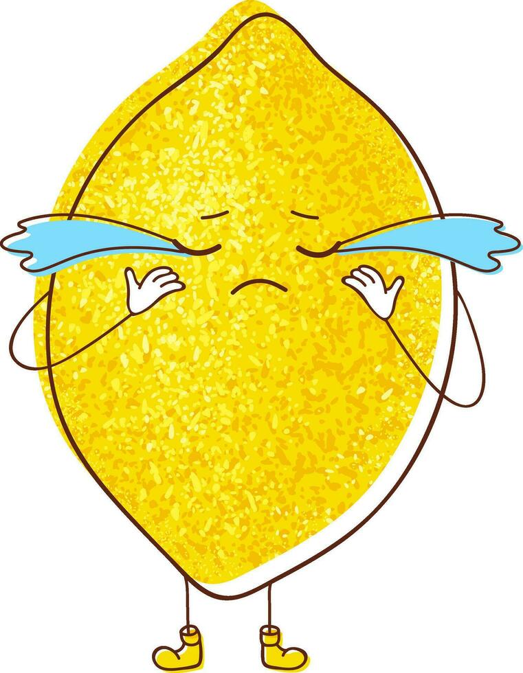 ein Bild von ein tränenreich Zitrone, es ist zitrisch Emotionen fließend mit Tränen. vektor