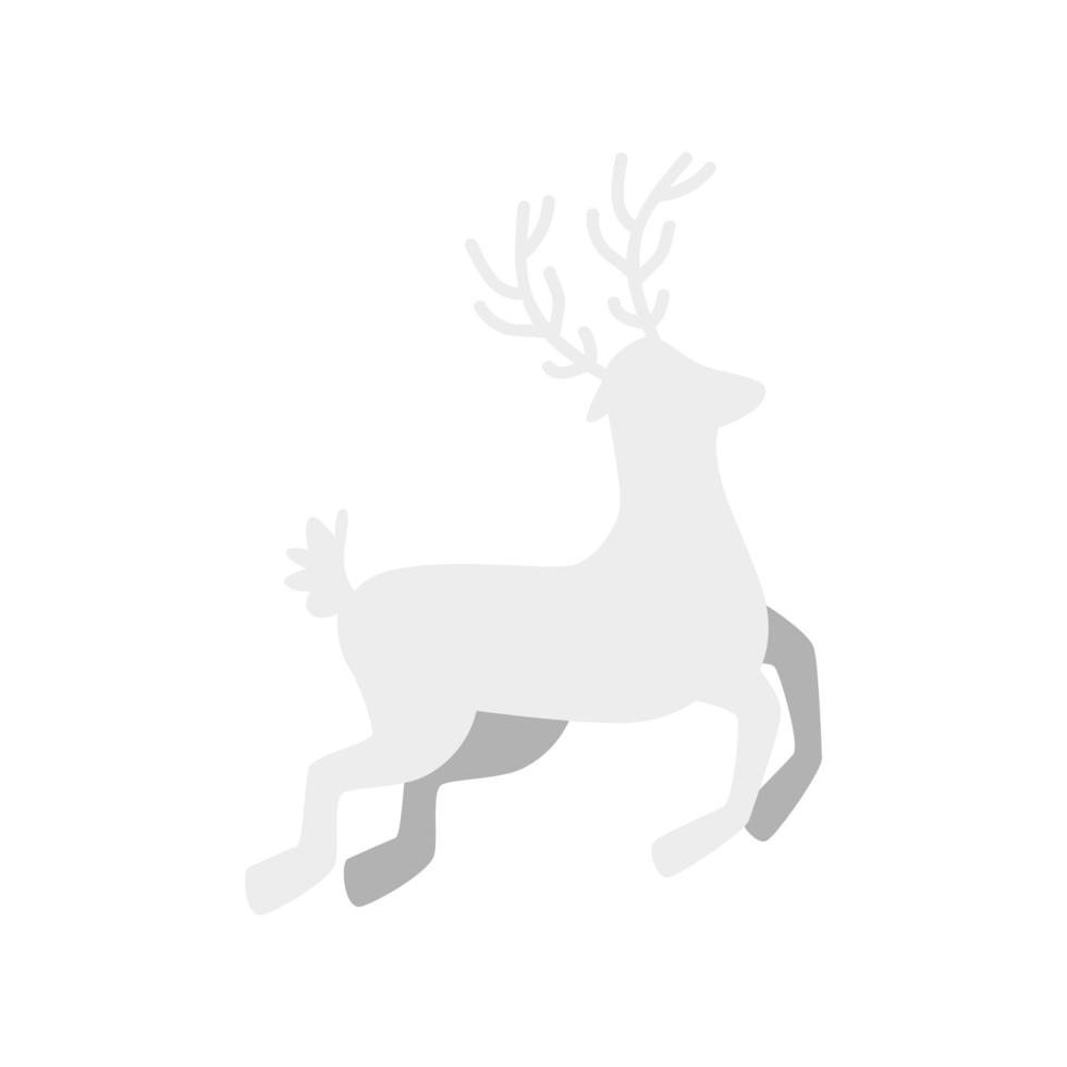 silhuett av ren djur jul isolerad ikon vektor