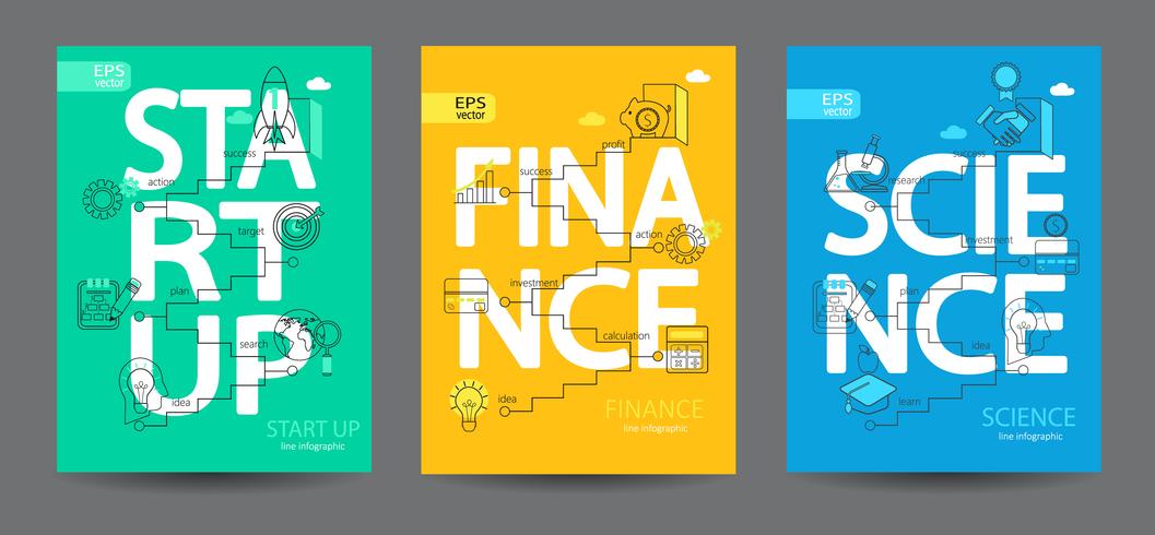 Infografiken von Startup, Wissenschaft, Finanzen. vektor