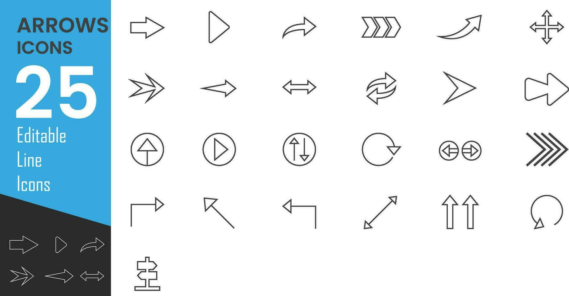 Pfeile große schwarze Set-Symbole. Pfeilsymbol. Pfeilvektorsammlung. Pfeil. Mauszeiger. moderne einfache Pfeile. Vektorillustration vektor