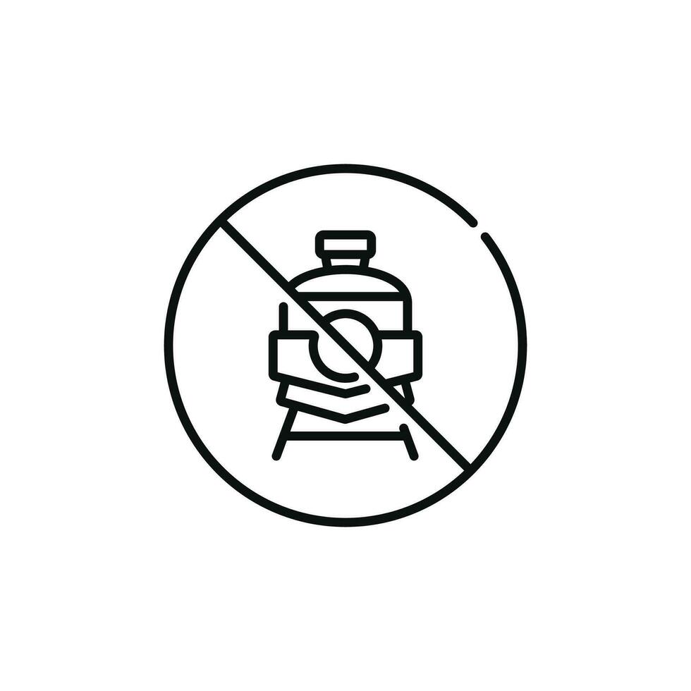Nein Zug Linie Symbol Zeichen Symbol isoliert auf Weiß Hintergrund vektor