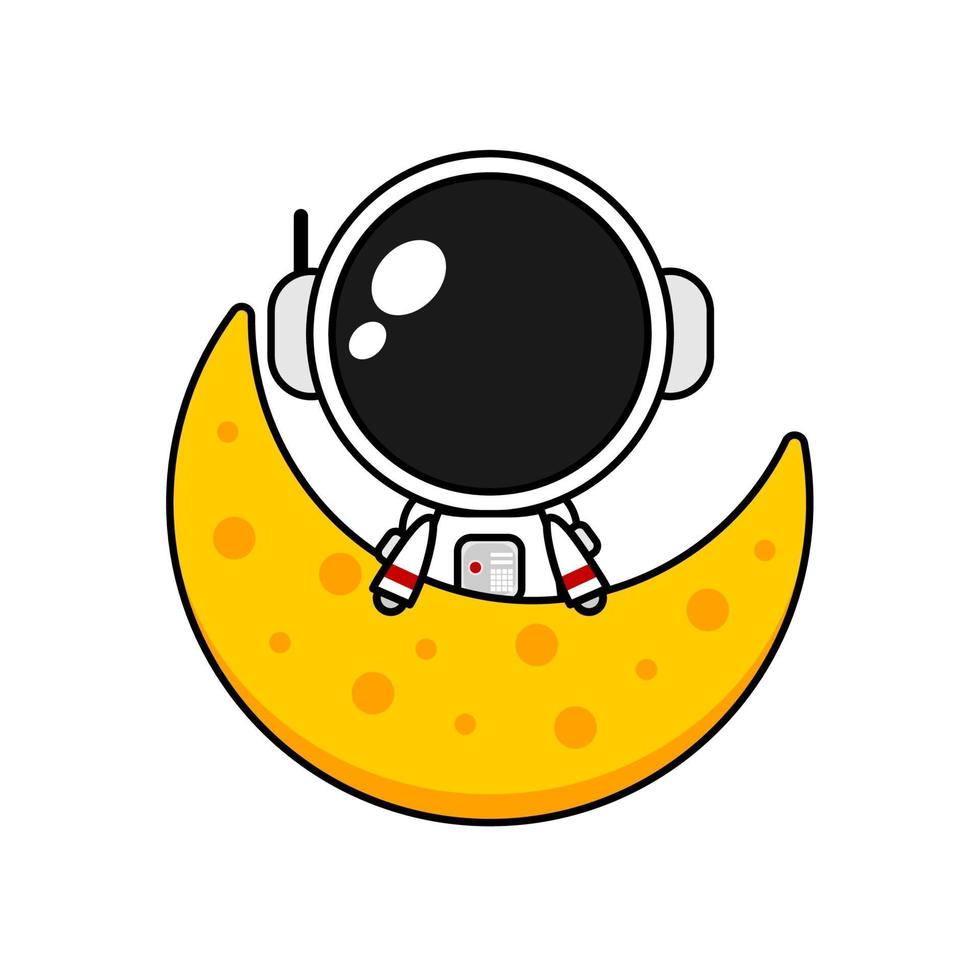 niedlicher Cartoon-Astronaut Chibi-Vektor-Design vektor
