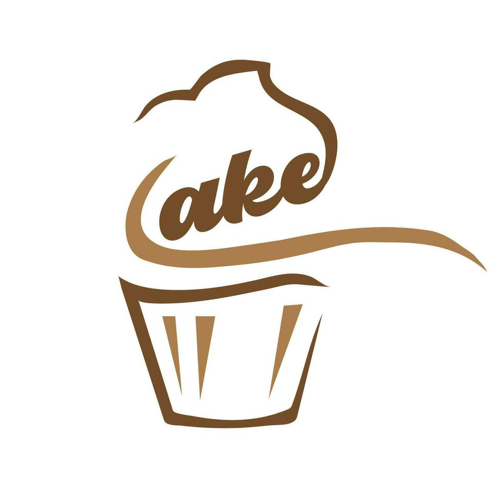 Cafe Kuchen Kunst Logo Design Vektor