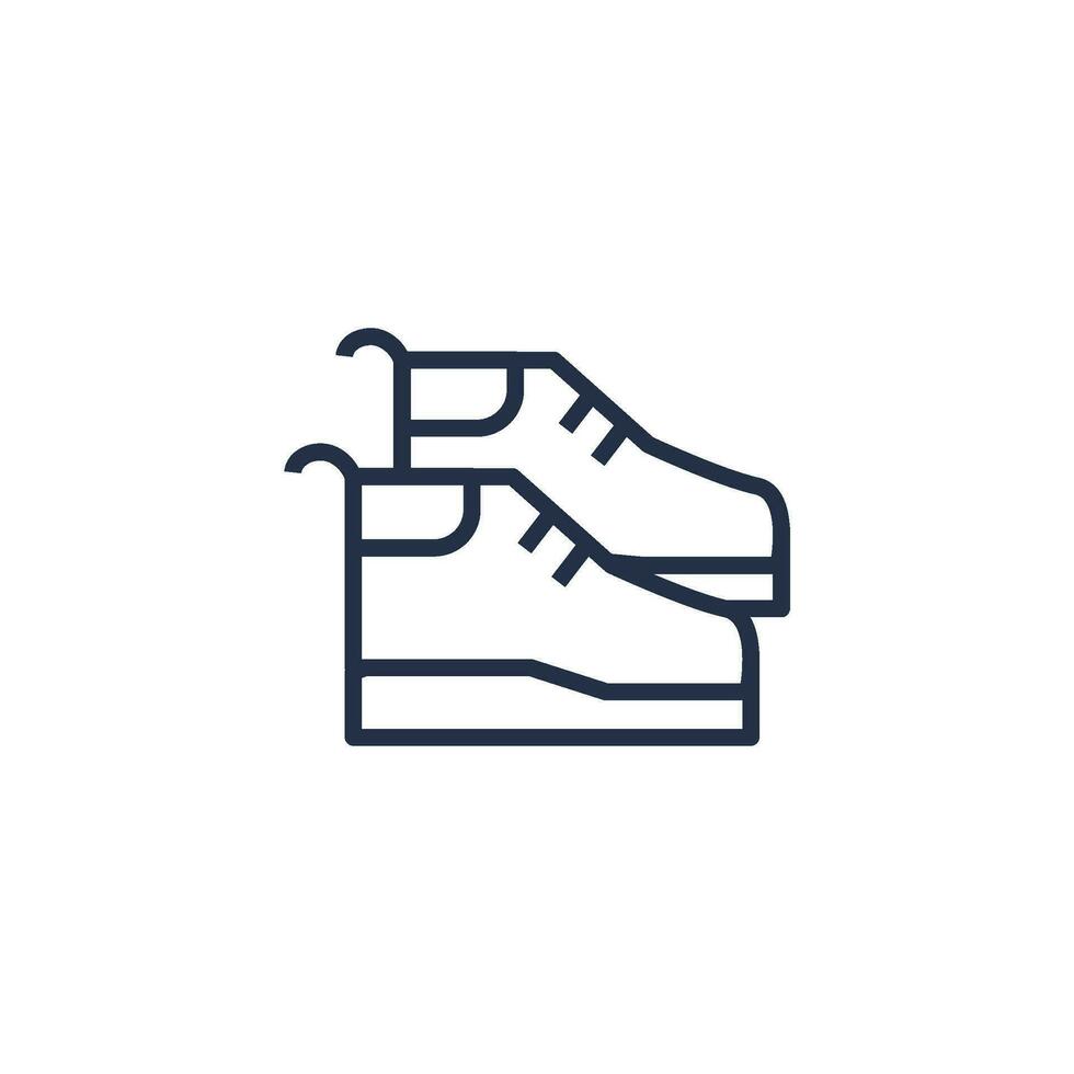 skor översikt svartvit lång vandring stövlar ikon vektor