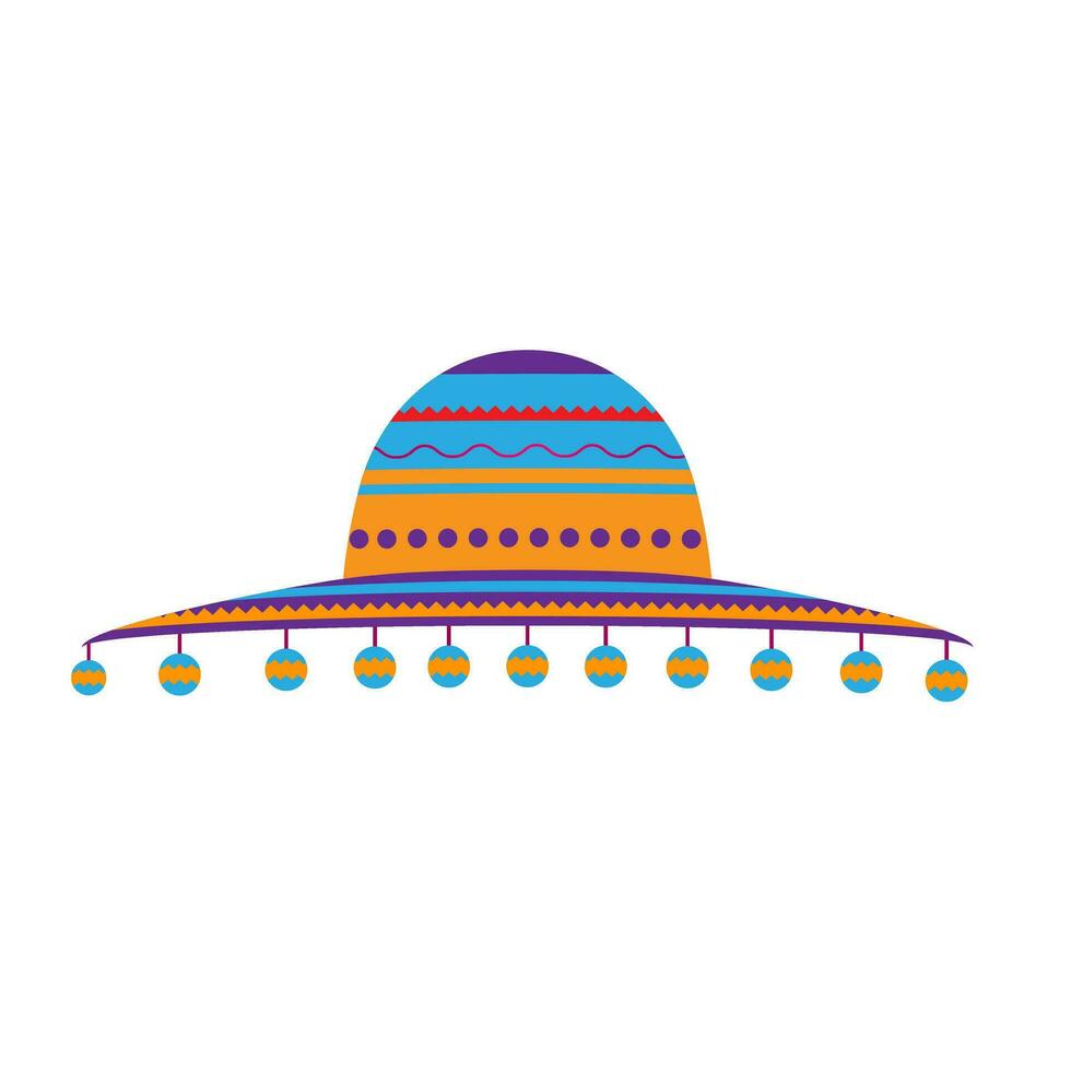 Sombrero Symbol Vektor. Kopfschmuck Illustration unterzeichnen. Mexiko Symbol oder Logo. vektor