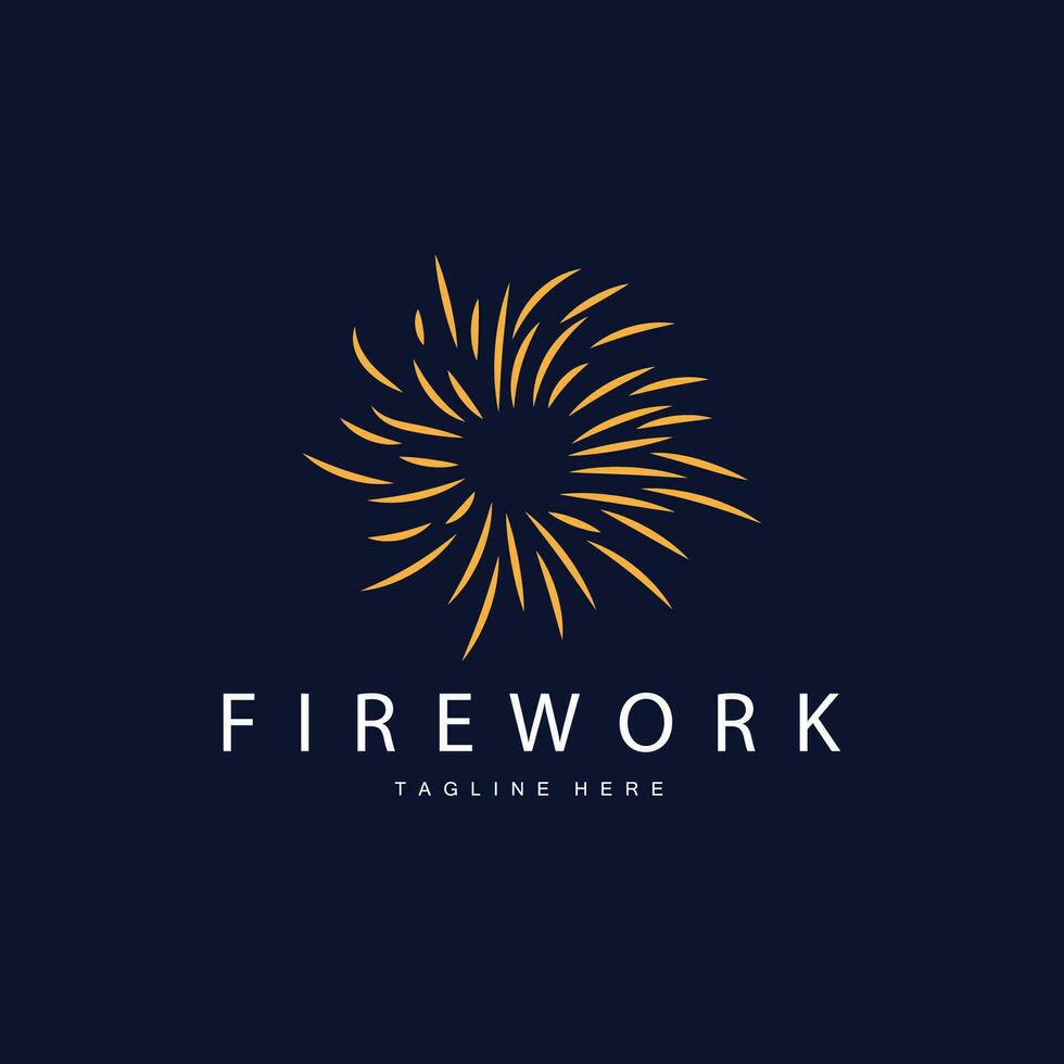 Feuerwerk Logo, einfach Linie Modell- Design Neu Jahr Feier Tag Illustration, Vorlage Vektor