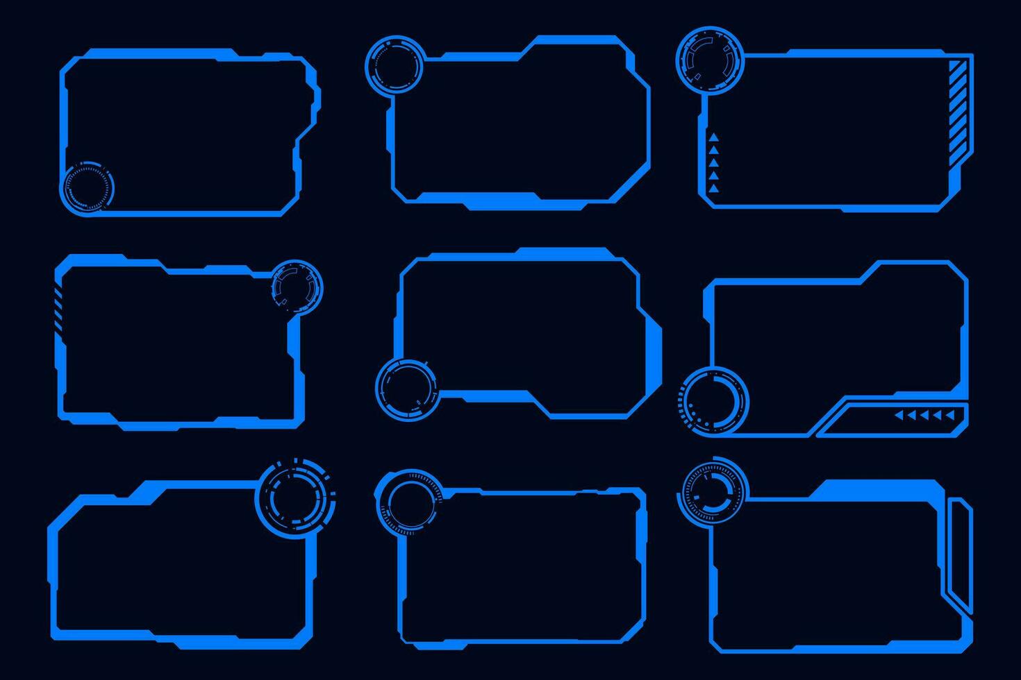 vektor uppsättning element ram hud teknologi trogen gränssnitt.