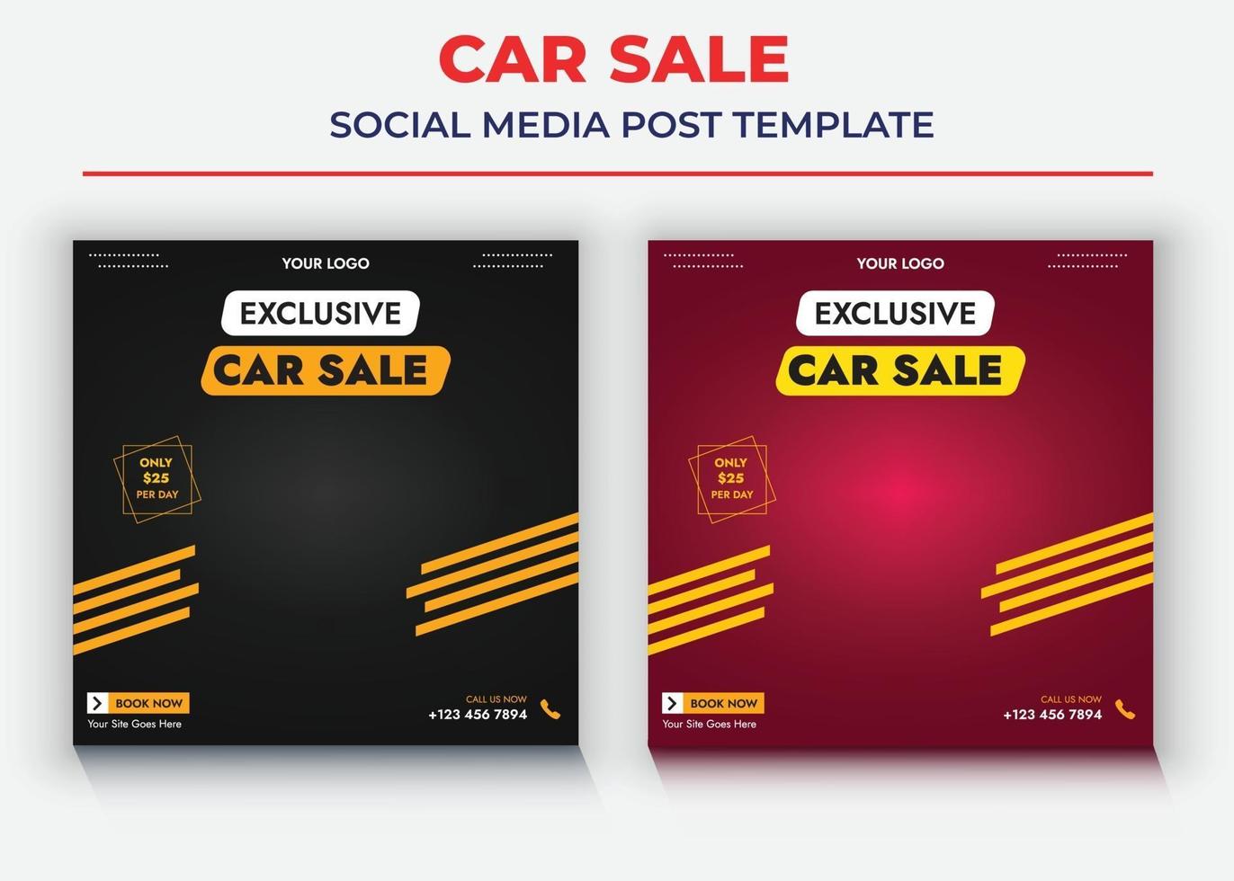 bilförsäljning sociala medier post mall vektor