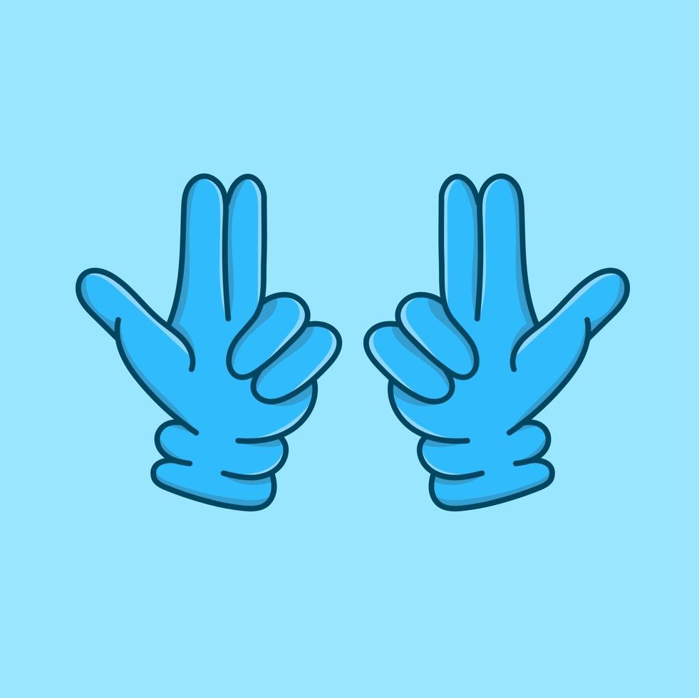 blaue Handschuhe Finger isolierte Vektor-Illustration. medizinisches Handschuhelement vektor