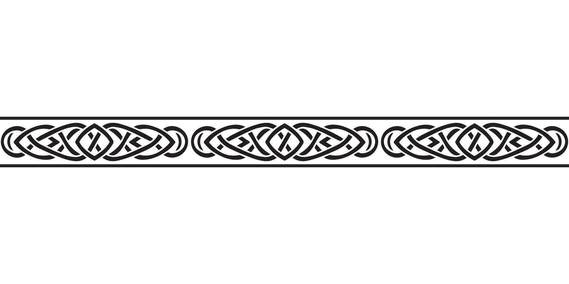 keltisch nahtlos Ornament interlaced Band. schwarz Ornament isoliert auf Weiß Hintergrund. vektor