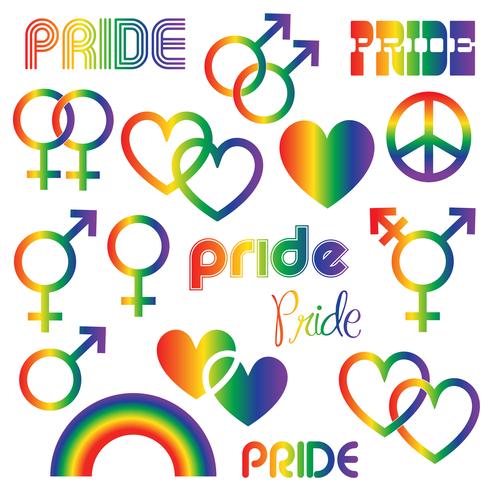 Gradient gay Pride ikoner clipart grafik vektor