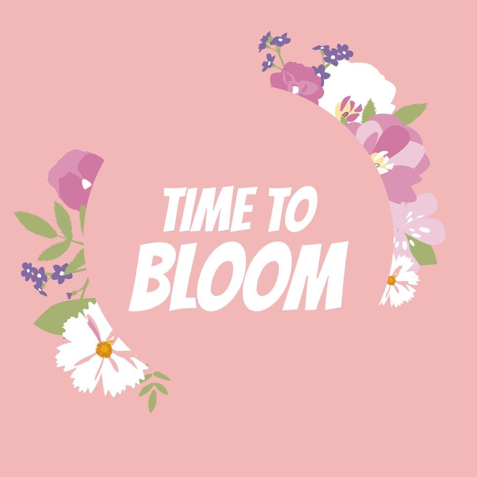 Zeit, floralen natürlichen Hintergrund zu blühen. Vektor-Illustration vektor