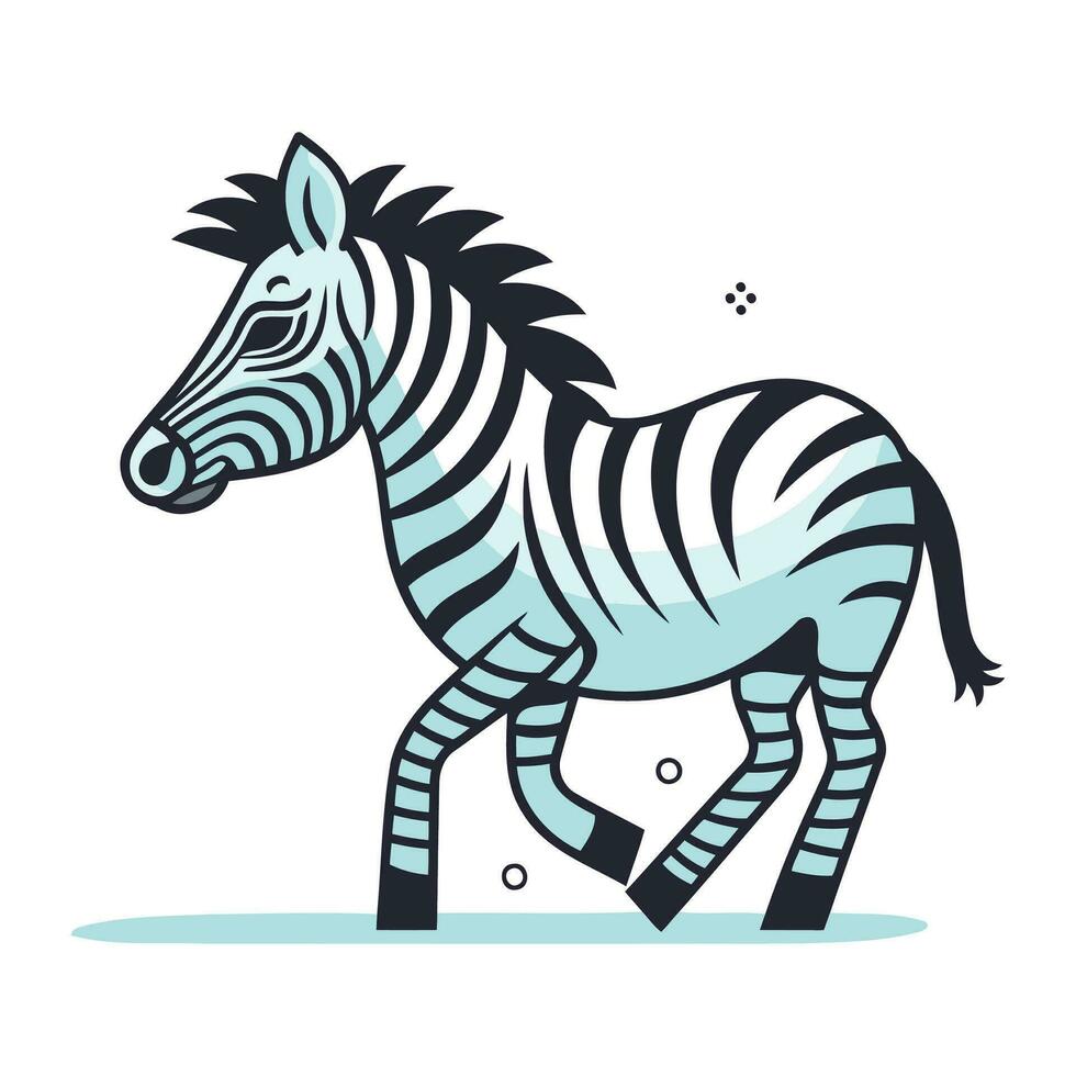 zebra. vektor illustration. isolerat på en vit bakgrund.