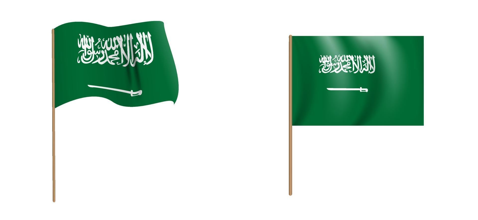 bunte naturalistische wehende saudi-arabien-flagge. Vektor-Illustration vektor