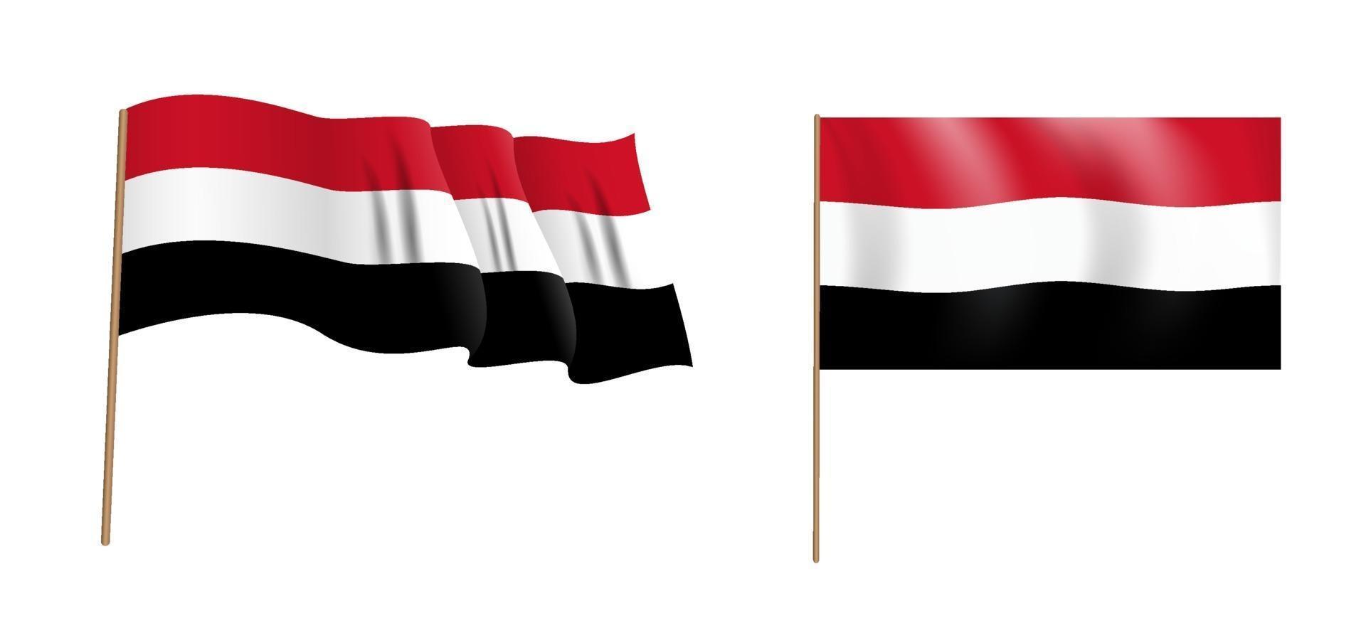 färgrik naturalistisk viftande egyptisk flagga. vektor illustration