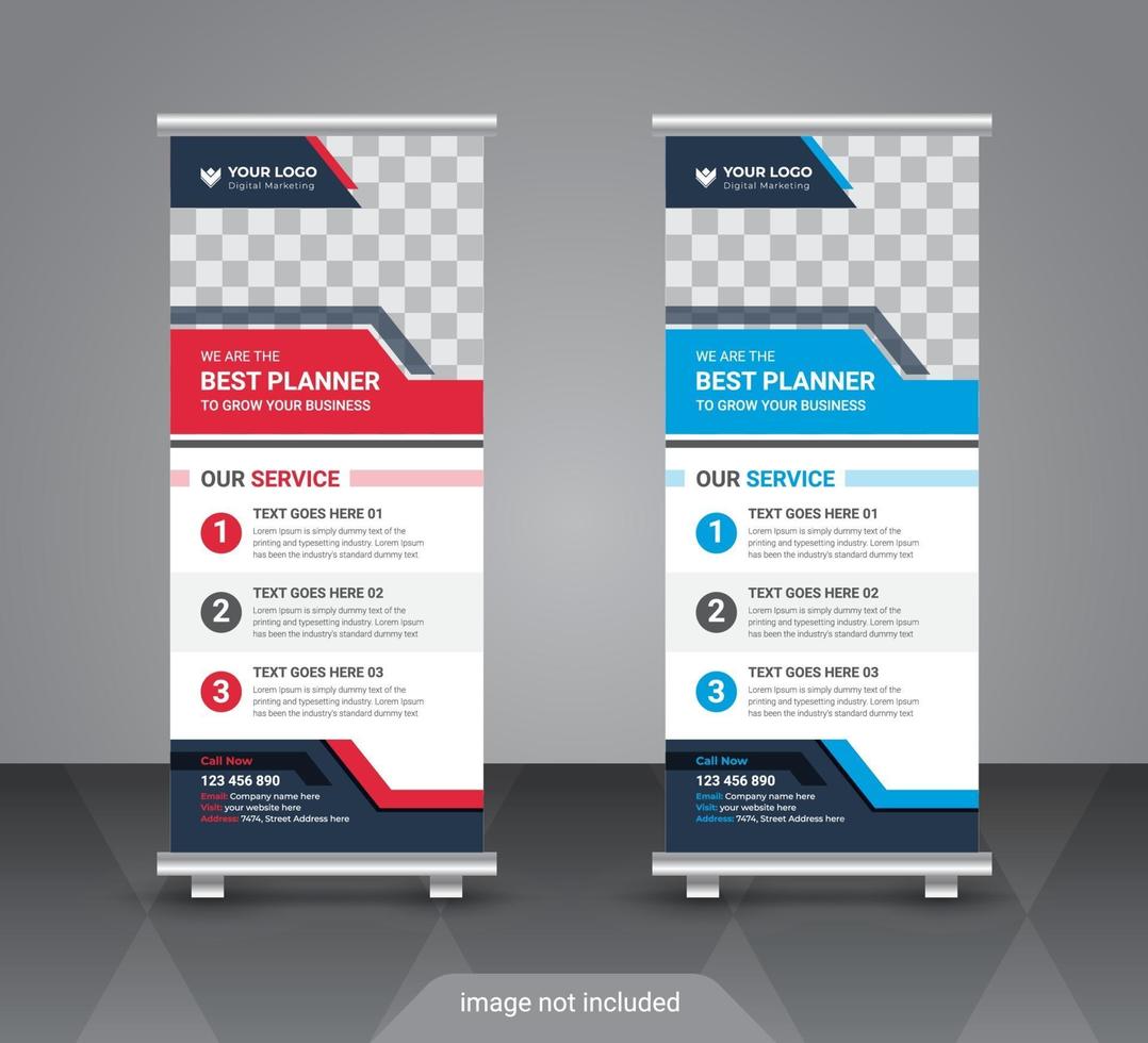 Kreative Roll-Up-Banner-Design-Vorlage vektor