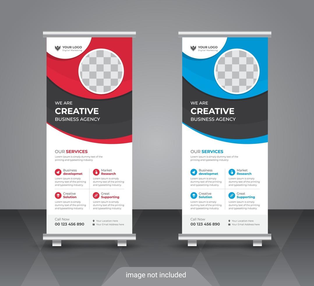 abstraktes Business-Standee-Roll-Up-Banner-Design vektor