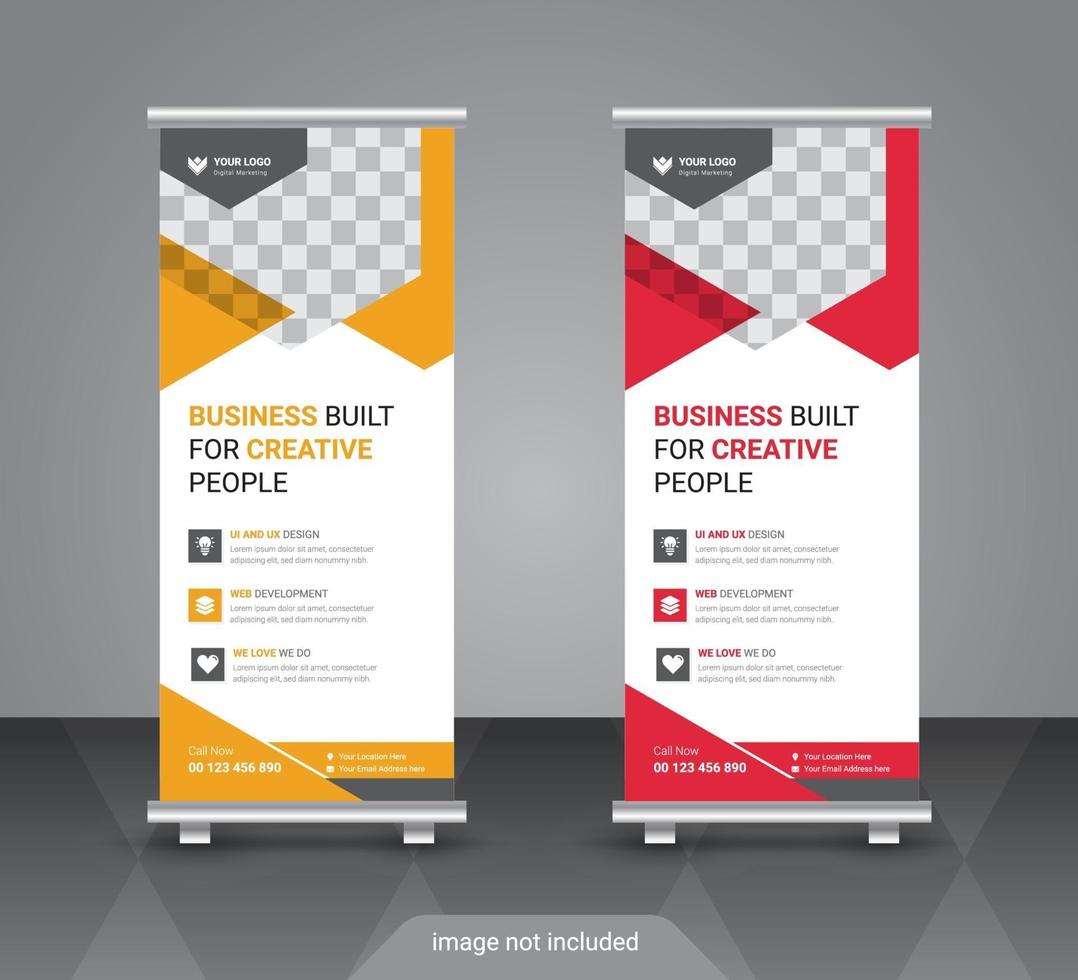 Kreative Roll-Up-Banner-Design-Vorlage vektor