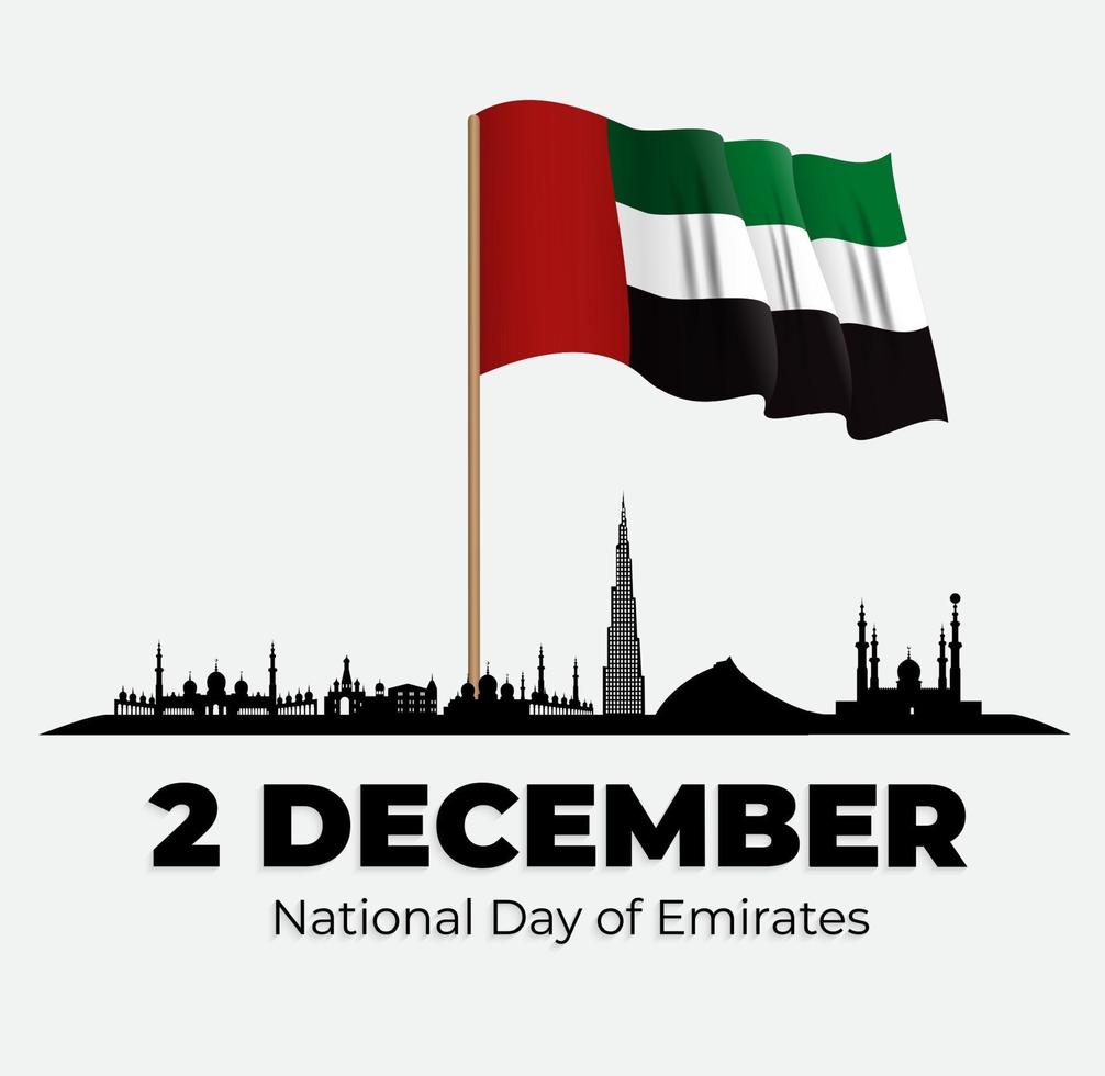 nationaler tag der emirate 2 dezember urlaub hintergrund. vektor