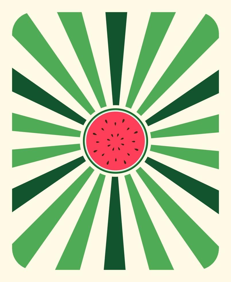 abstrakter Sommerhintergrund mit Wassermelone. Vektor-Illustration vektor